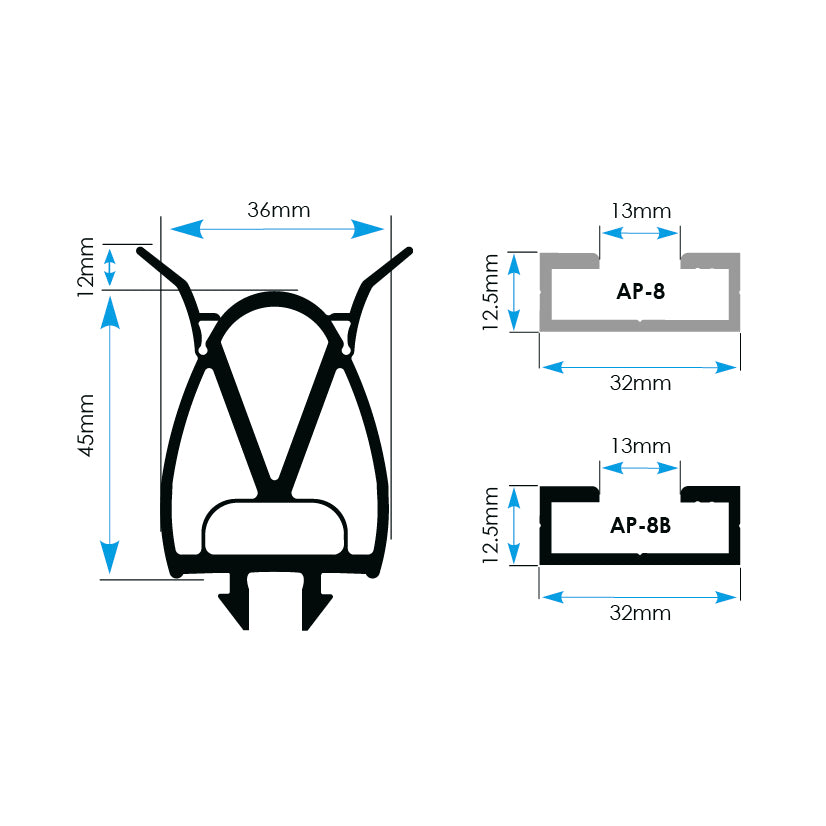 ClickLine 36/45J2V Safety Edge 8K2 Ohm 2m Cable