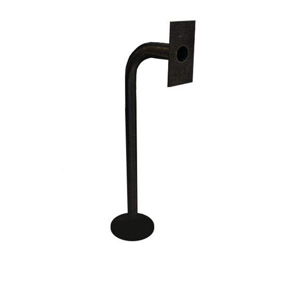 Car height intercom gooseneck mounting post - powder coated black