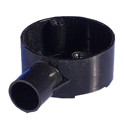 Black Circular Terminal Conduit Box (1 Way) 20mm