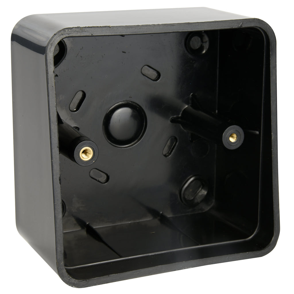 Plastic back box for standard range buttons
