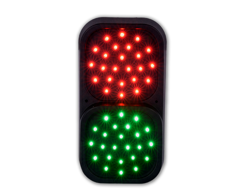 LED Traffic light with two 100mm diameter LED arrays w/ 4m cable tail