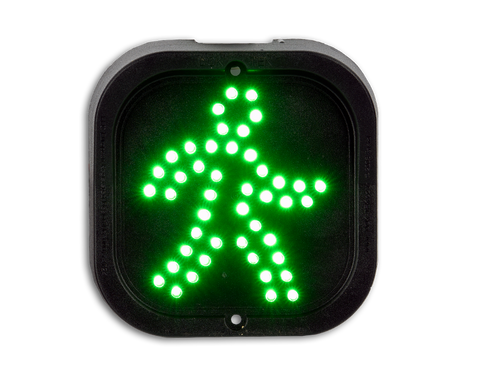 LED Traffic light with 100mm green man LED array w/ 4m cable tail