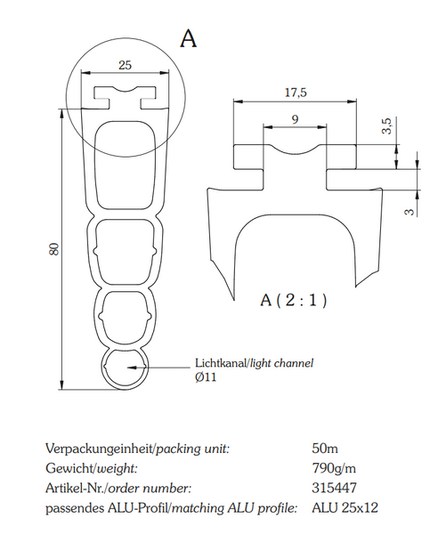 Optical Safety Edge Profile (GP12/2580) IN2 Access & Control Ltd