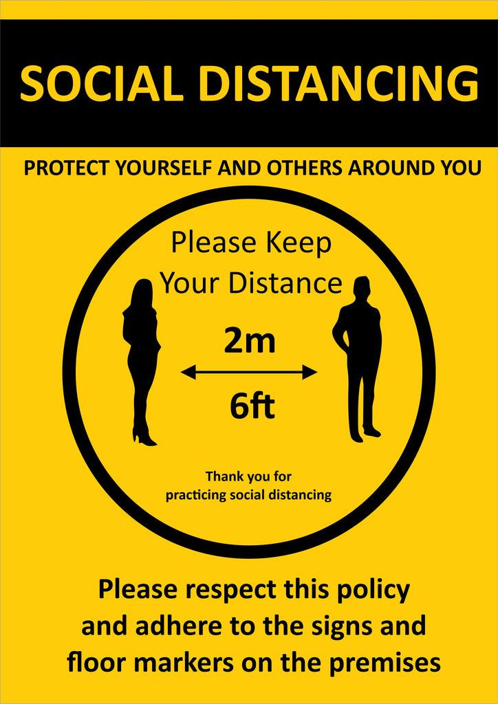 Social Distancing Sign 297 x 210mm