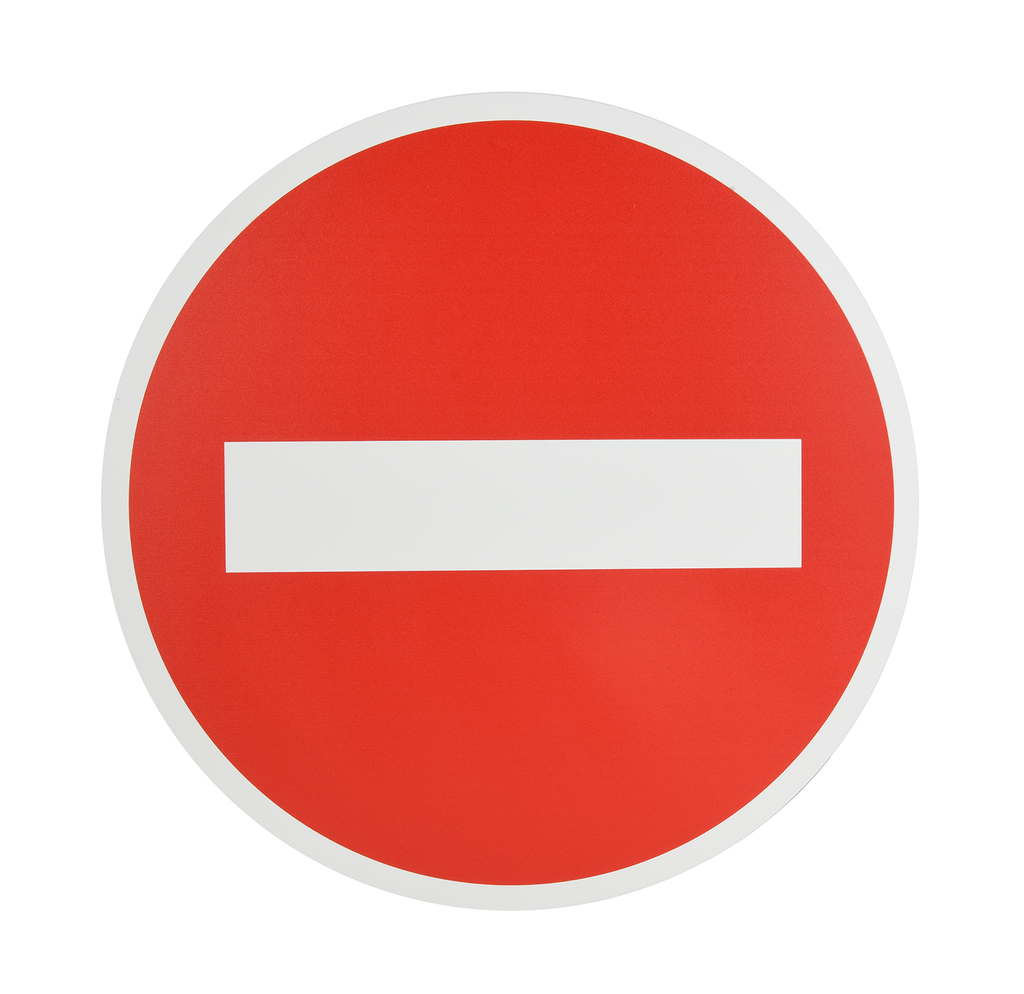 Round No Entry Symbol Sign 300mm (Di-bond Reflective with rear fixing)