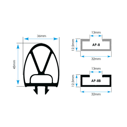 ClickLine 36/45 Safety Edge 8K2 Ohm 2m cable