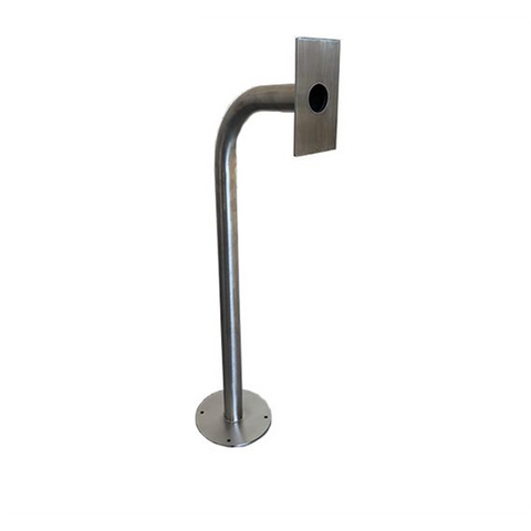 Car height intercom gooseneck mounting post - stainless steel