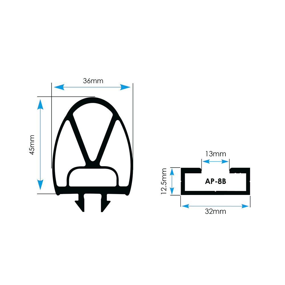 36/45 Rubber Profile (25m)