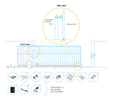 Standard timber sliding gate hardware kit (100mm wheel set)