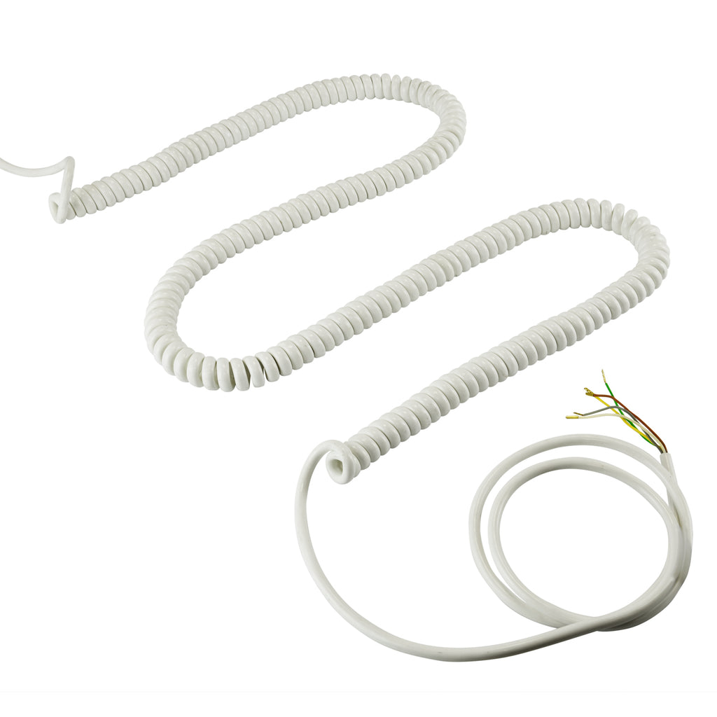 5 Wire Spiral / Curly Cable (White)