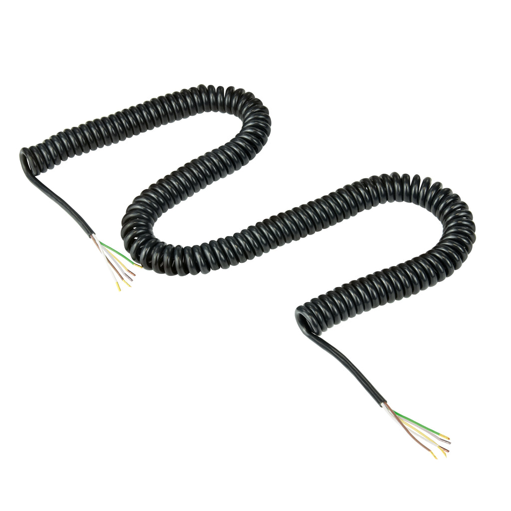 5 Core (Wire) Spiral / Curly Cables - 5300mm