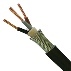 6943X Black 3 Core Steel Wire Armoured Cable 1.5mm (priced per metre)
