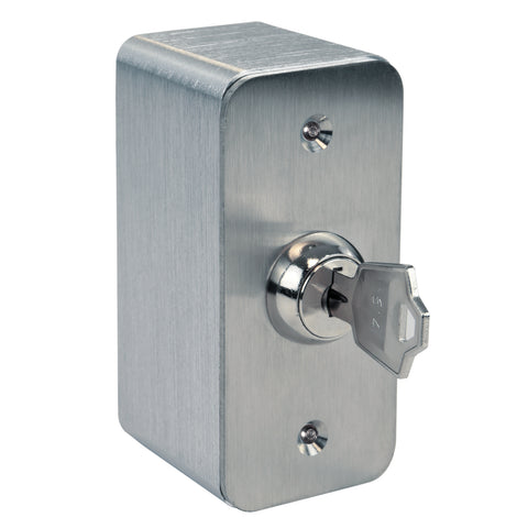 Key Switch - Momentary NS Plate and Sleeve - 12/24V DC