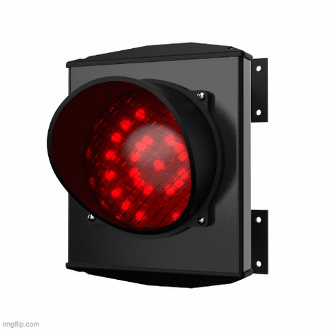 Dual-Colour Single Lens Traffic Light - 24V - 50 LED - Aluminium body