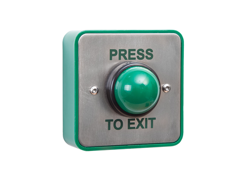 standard stainless green dome button Press to Exit