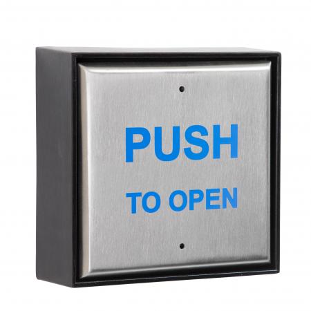 Stainless Large "Push to Open" DDA Push Plate (Inc. Back Box)