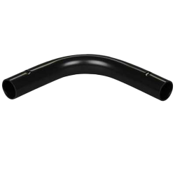 Black Round Conduit Plain Bend 20mm