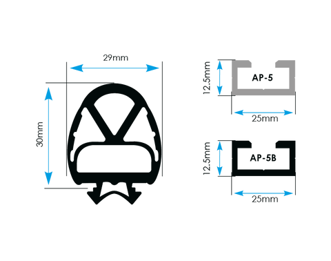 25/29 Rubber Profile (50m)