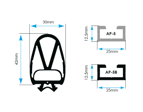30/42 Rubber Profile (50m)