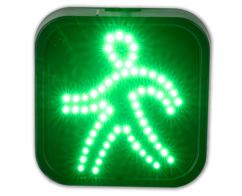 LED Traffic light with 150mm green man LED array w/ 4m cable tail