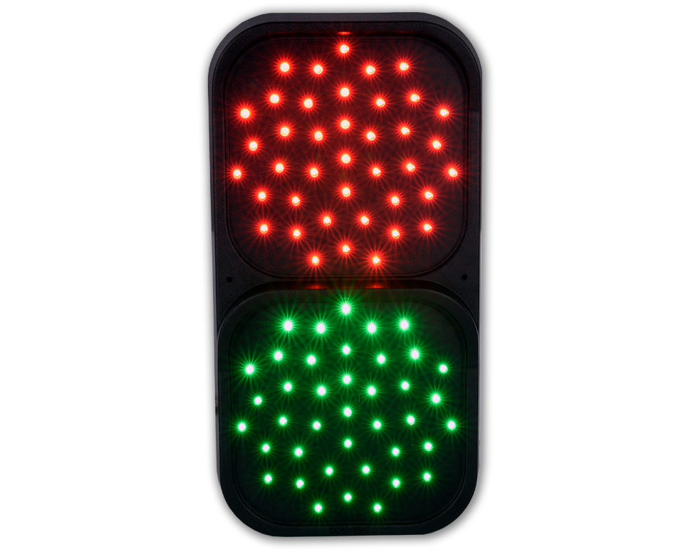 LED Traffic light with two 150mm diameter LED arrays w/ 4m cable tail