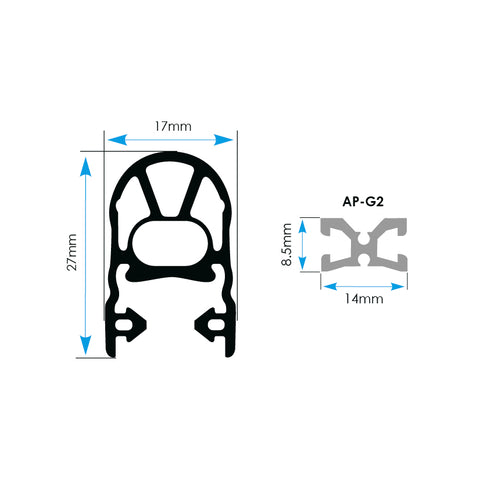 S-CoverLine 16/26 Safety Edge with 2 x 2m Cables