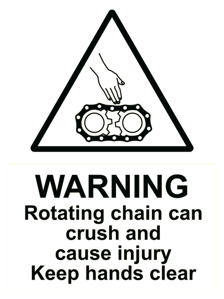 Warning Rotating Chain Sign 150 x 200mm - customisable – IN2 Access ...
