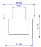 19mm Sign Mounting Rail - Powder Coated - 1000mm (Grey or White Options)